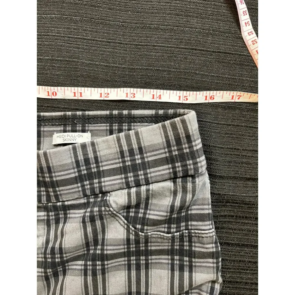 NINE WEST Wm Sz 12 Glasgow Plaid Heidi Pull-On Pants Charcoal Gray & Black - Picture 7 of 8